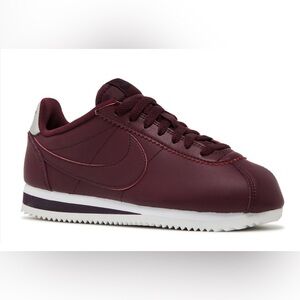 Nike Women’s Cortez Leather Low Cut Sneaker- Size 7.5- Deep Red Wine